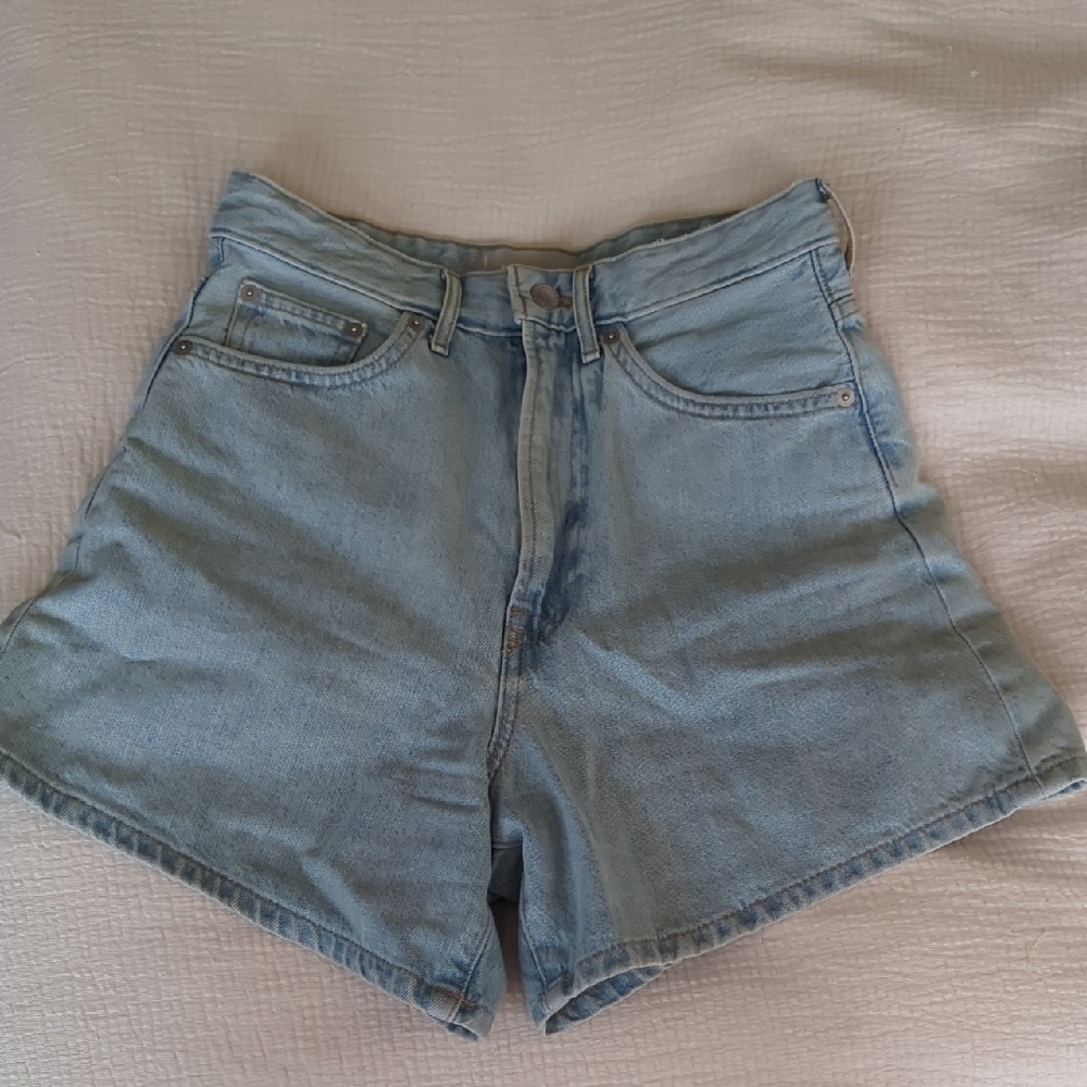 Everlane Blue High-Waisted Jean Shorts Vintage Style